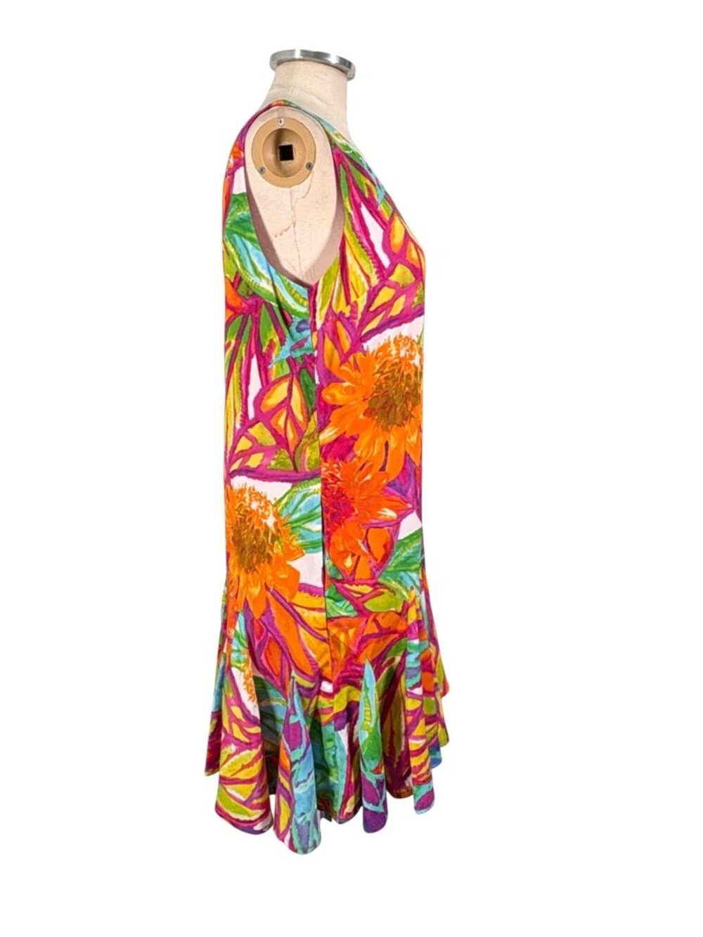 Lauren Ralph Lauren Multicolor Tropical Sleeveless Dress Size 10 Petite - Picture 3 of 11